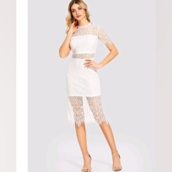 SHEIN Dresses & Skirts - Shein Lace Zip Up Back Dress XL bloggers Fav